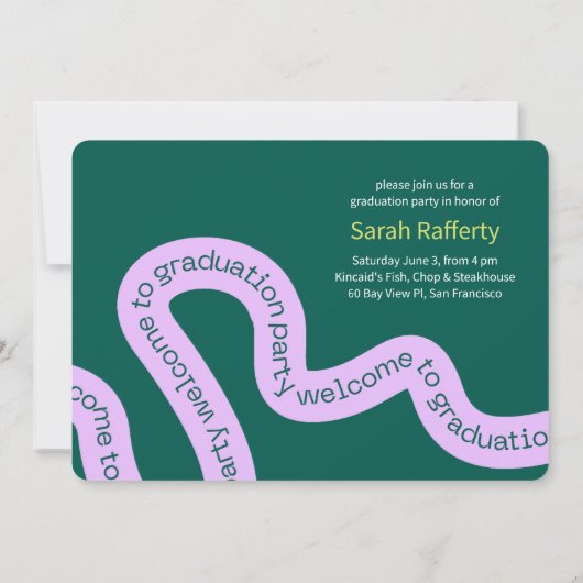 Invitation de typographie verte moderne (Dos)