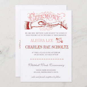 Invitation de typographie Vintage moderne rouge et