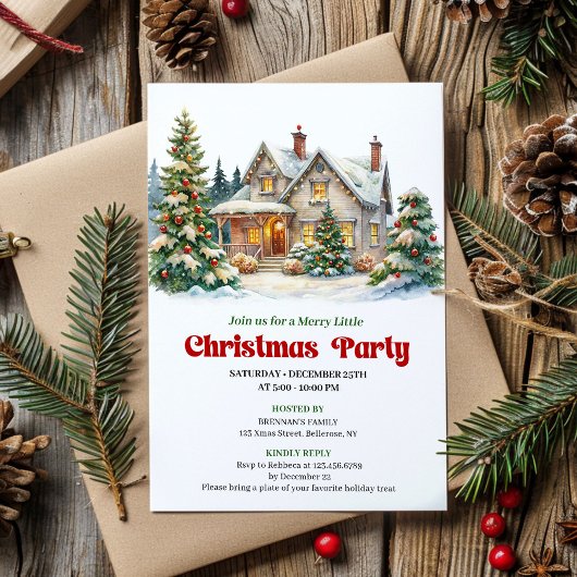 Invitation de vacances à l'aquarelle de maison de
