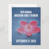 Invitation de vacances annuelles florales de réuni (Devant / Derrière)