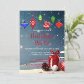 Invitation de vacances avec décorations de Noël (Debout devant)