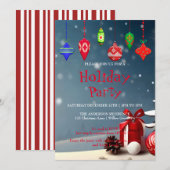 Invitation de vacances avec décorations de Noël (Devant / Derrière)