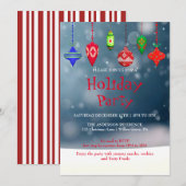 Invitation de vacances avec décorations de Noël (Devant / Derrière)