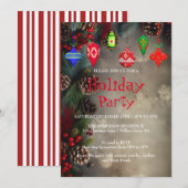 Invitation de vacances avec décorations de Noël (Devant / Derrière)