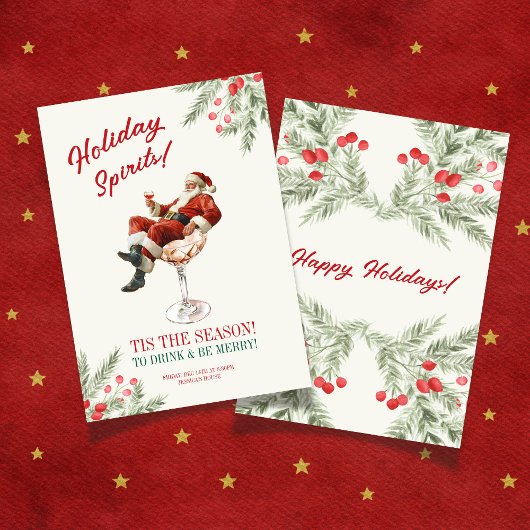 Invitation de vacances avec le Père Noël assis ave