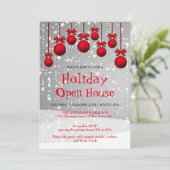 Invitation de vacances avec ornements de Noël (Debout devant)