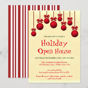 Invitation de vacances avec ornements de Noël