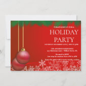 Invitation de vacances avec ornements de Noël (Devant)