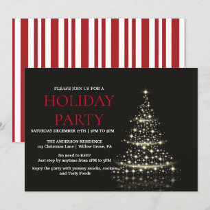 Invitation de vacances avec ornements de Noël