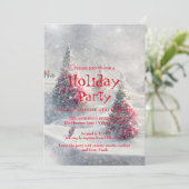 Invitation de vacances avec ornements de Noël (Debout devant)