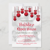 Invitation de vacances avec ornements de Noël (Devant)