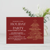 Invitation de vacances avec ornements de Noël (Debout devant)