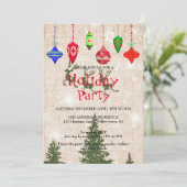 Invitation de vacances avec ornements de Noël (Debout devant)