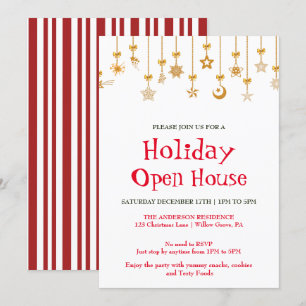 Invitation de vacances avec ornements de Noël
