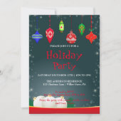Invitation de vacances avec ornements de Noël (Devant)