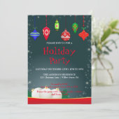 Invitation de vacances avec ornements de Noël (Debout devant)