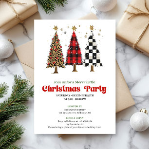 Invitation de vacances chic arbre de Noël imprimé