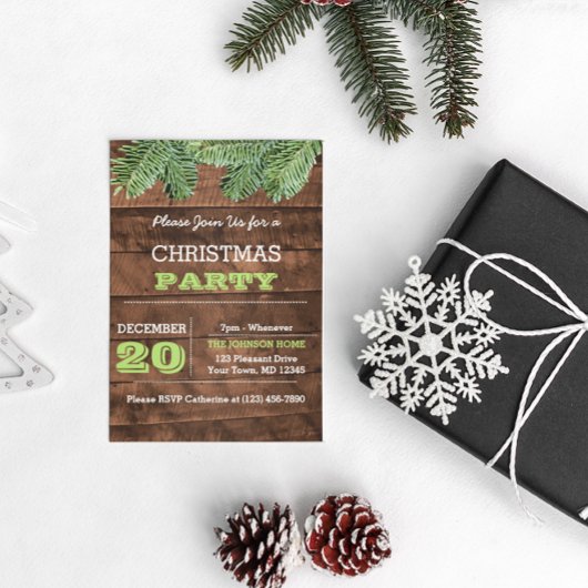 Invitation de vacances de la branche de bois et de