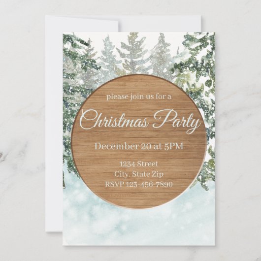 Invitation de vacances de la ferme de Noël rustiqu (Devant)
