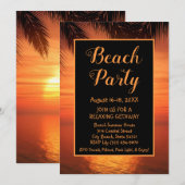Invitation de vacances de la fête de plage (Devant / Derrière)