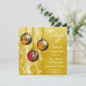 Invitation de vacances de lueur d'ornements d'or (Debout devant)