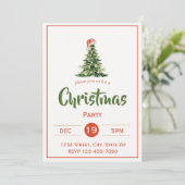 Invitation de vacances de Noël arbre rustique | Fa (Debout devant)