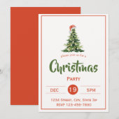 Invitation de vacances de Noël arbre rustique | Fa (Devant / Derrière)