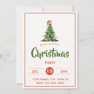 Invitation de vacances de Noël arbre rustique   Fa