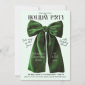 Invitation de vacances de Noël au ruban vert (Devant)