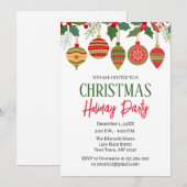 Invitation de vacances de Noël Ornement (Devant / Derrière)