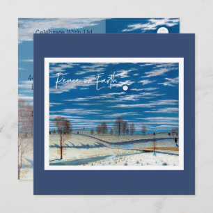 Invitation de vacances de solstice d'hiver - nuit