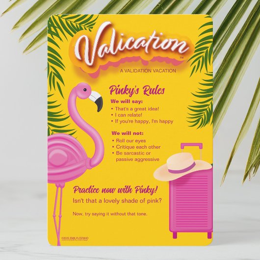 Invitation de vacances de validation Pinky