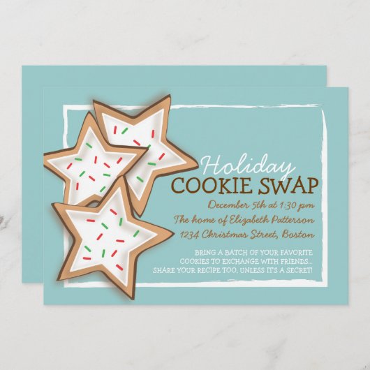 Invitation de vacances d'échange de biscuit de (Devant / Derrière)