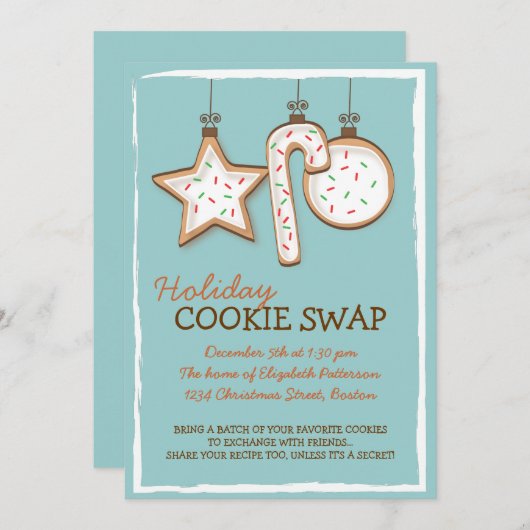 Invitation de vacances d'échange de biscuit de (Devant / Derrière)