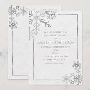 Invitation de vacances d'hiver aux flocons de neig