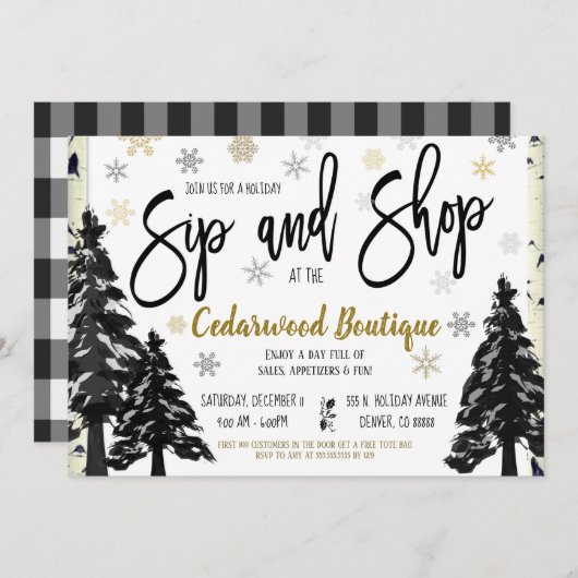 Invitation de vacances et de shopping (Devant / Derrière)