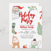 Invitation de vacances, Fête de vacances, Fête de  (Devant / Derrière)