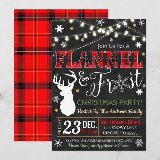 Invitation de vacances Flannel et Frost (Devant / Derrière)