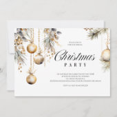 Invitation de vacances Gold & White | Ornement élé (Devant)