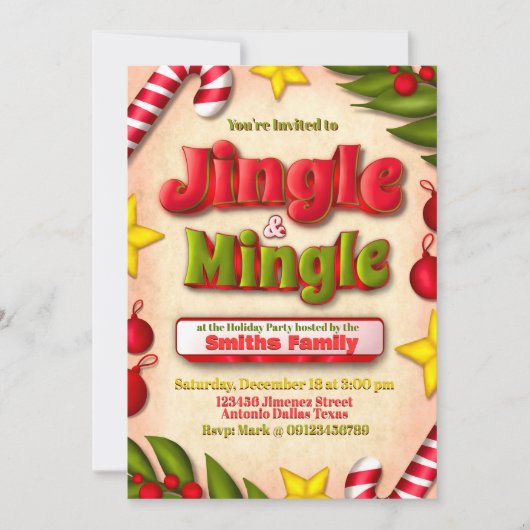 Invitation de vacances Jingle et Mingle (Devant)