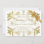 Invitation  de vacances Luxury Gold Parties scintillant Xmas (Devant)