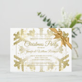 Invitation  de vacances Luxury Gold Parties scintillant Xmas (Debout devant)