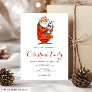 Invitation de vacances moderne drôle de Père Noël