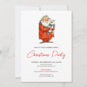 Invitation de vacances moderne drôle de Père Noël (Devant)