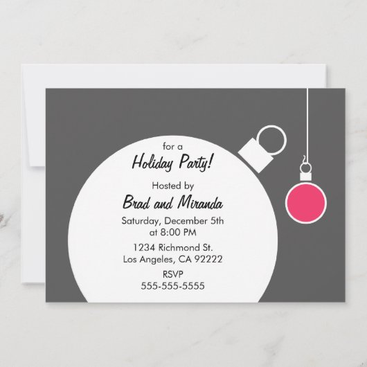 Invitation de vacances moderne - gris foncé (Dos)