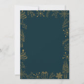 Invitation de vacances Navy & Or | Moderne et Glam (Dos)