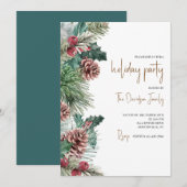 Invitation de vacances Pinecones et Berries (Devant / Derrière)