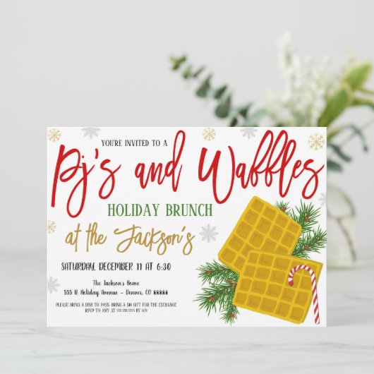 Invitation de vacances Pjs et Waffles (Debout devant)