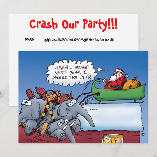 Invitation de vacances pour les éléphants de Père  (Devant / Derrière)