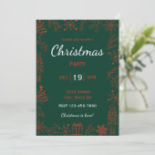 Invitation de vacances rouge et vert | Moderne Gla (Debout devant)